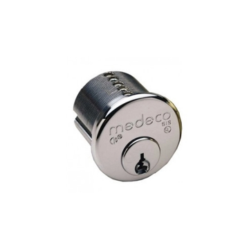MEDECO 10T5100-26-DLT-Z01-KD M3 SERIES 1 3/8'' SATIN CHROME MORTISE CYLINDER